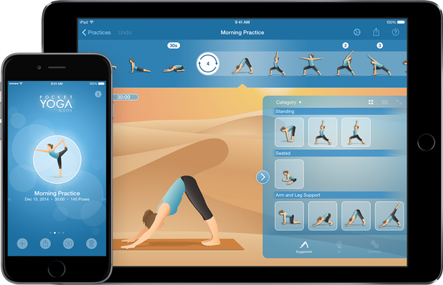 Pocket Yoga Practice Builder iPhone6 and iPad