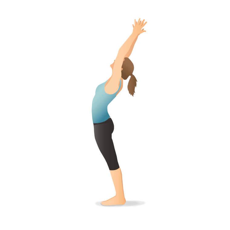 Yoga Pose: Mountain with Arms Up (Tāḍāsana)