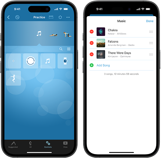 Pocket Yoga Teacher add music iphones